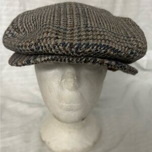 Vtg Artel Men's Gray Tweed Lined Cabbie Newsboy Cap Hat Made In USA Size L